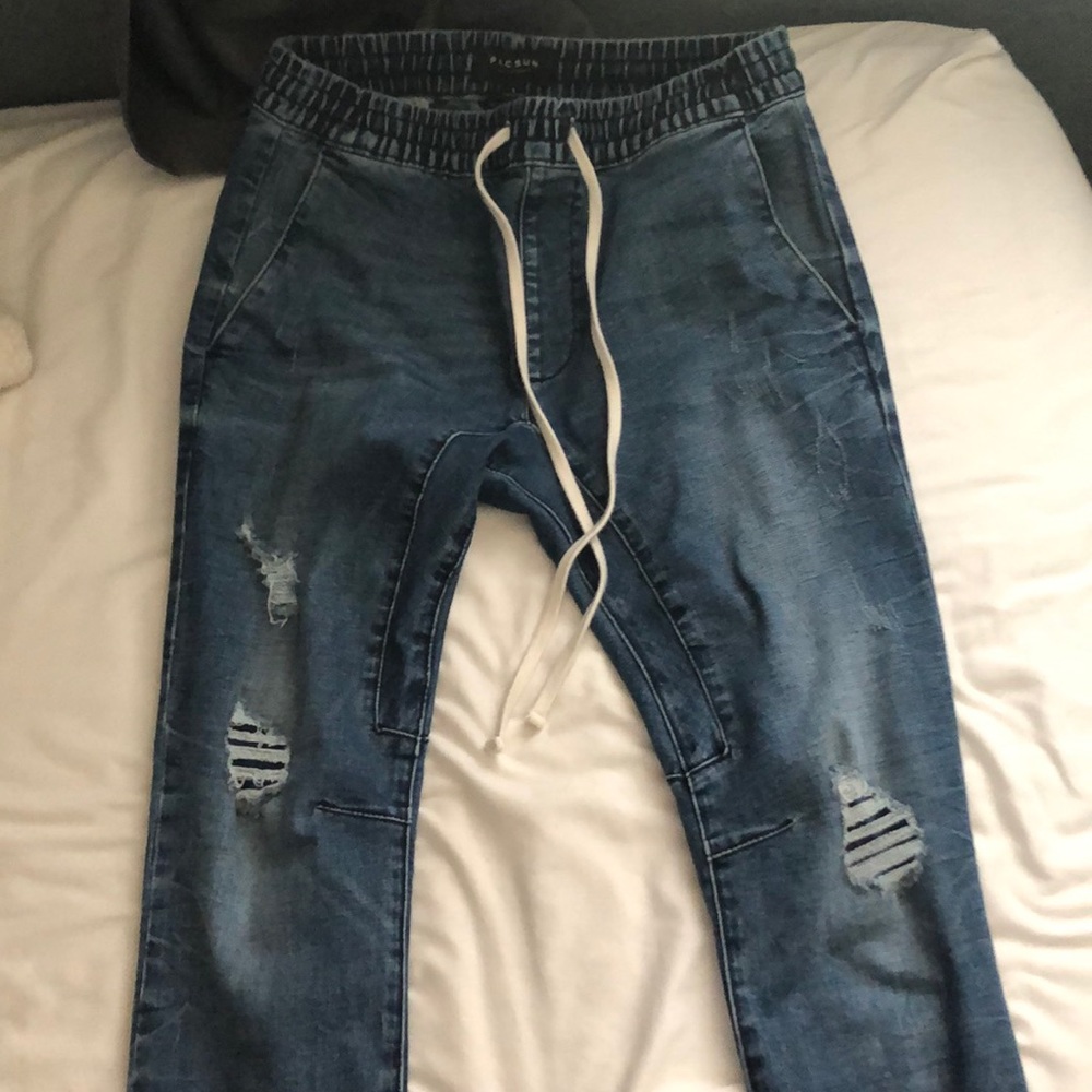 🔥 PACSUN ACTIVE STRETCH ZIPPER DISTRESSED DENIM!